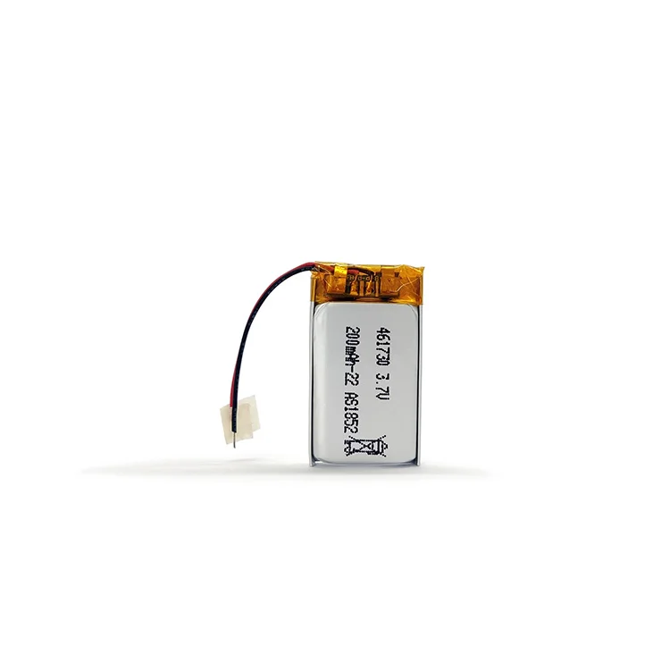 CB/KC/BIS/UL2054/CE Certifications 461730  3.7v 200mah Rechargeable Lithium Polymer Battery for  Headset/Speaker