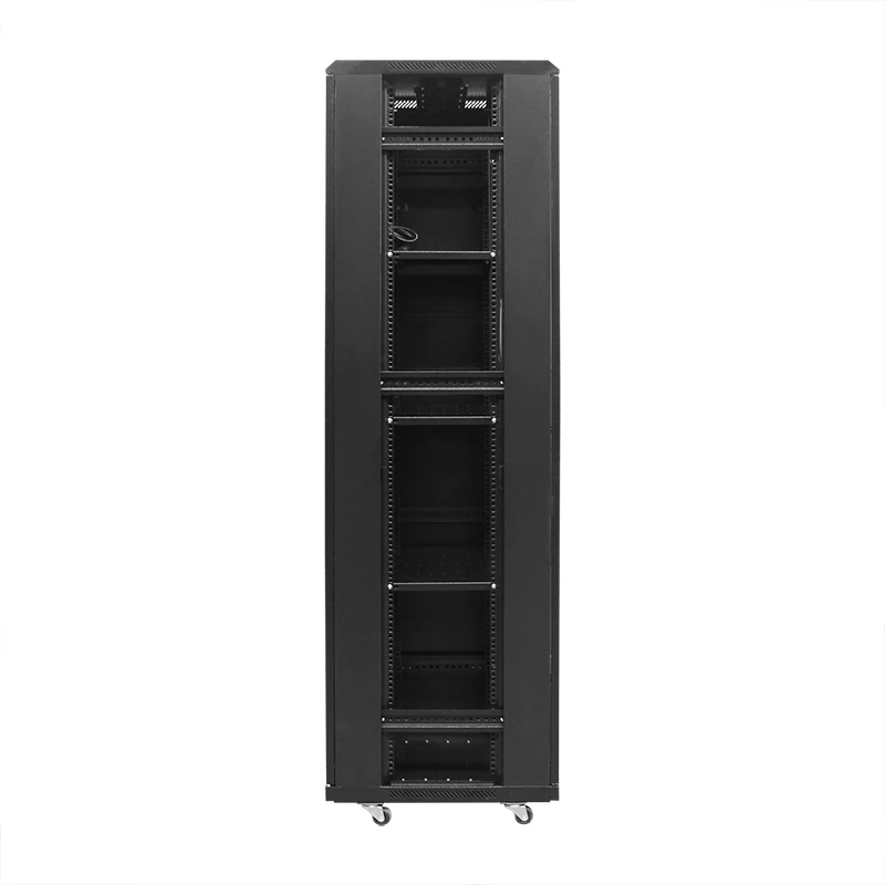 VCOM SPCC Network Rack Secure Lockable Glass Door 19 Inch 42U Floor Standing Server Center Cabinet
