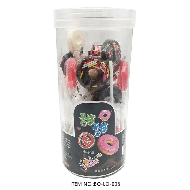Colorful Delicious Lovely Sweet Mixed Fruit Flavor Doughnut Shape Hard Lollipop Candy