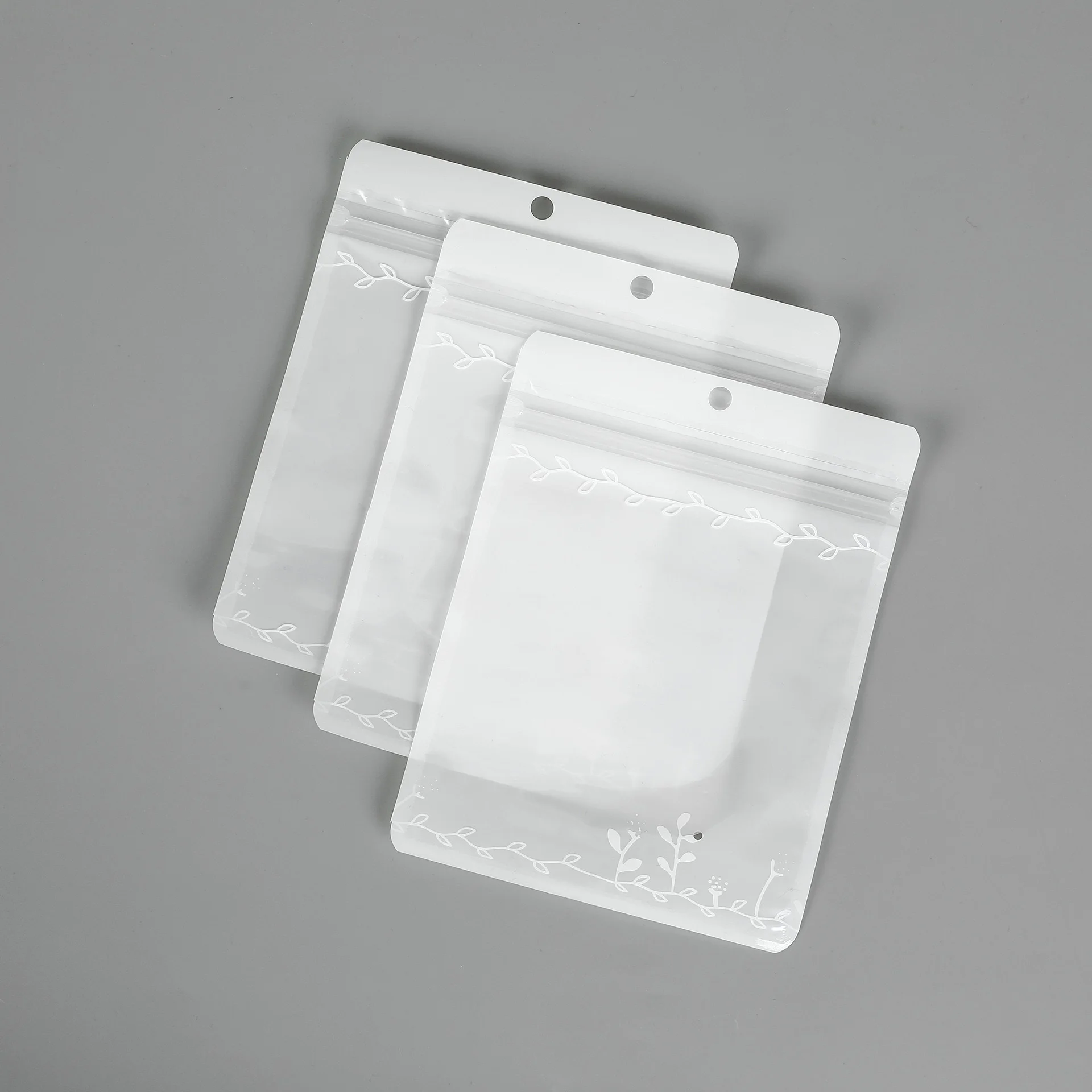 Wholesale Custom Small Jewelry Plastic Zipper Bag PET Bags Biodegradable Reusable Frosted Packaging Zip Lock Jewelry Bags