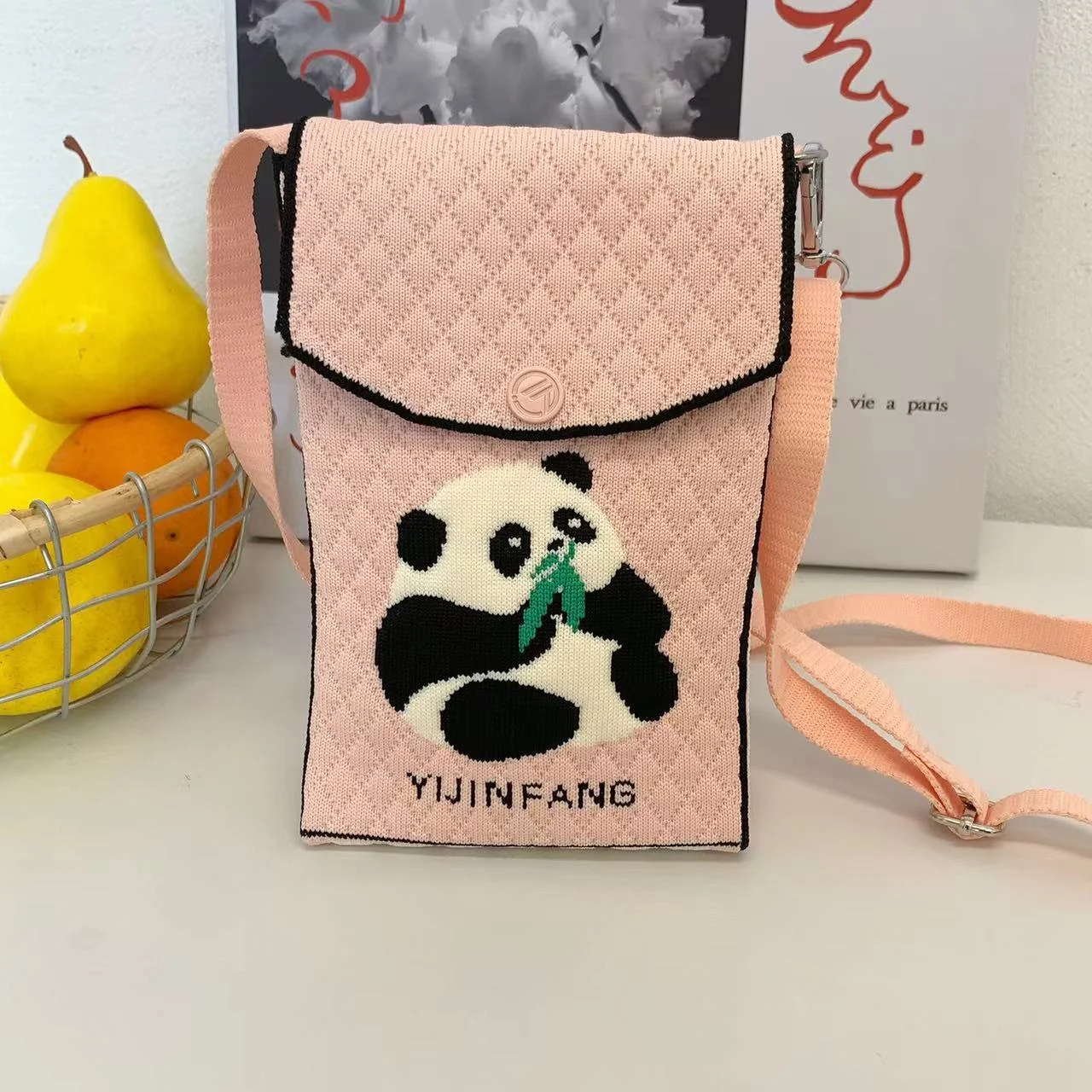 Korean Style Candy Color mini square knit bag Crossbody Mobile phone bag