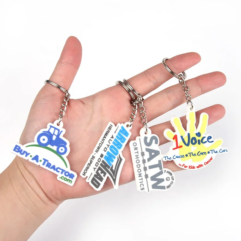 2D 3D soft pvc rubber custom logo key tag character keychain