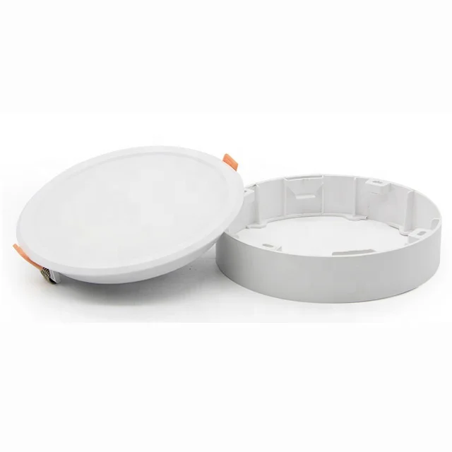 2 in1 LED panel light plastic surface ceiling frame kit round backlight 22w 15w 9w led recessed panel light