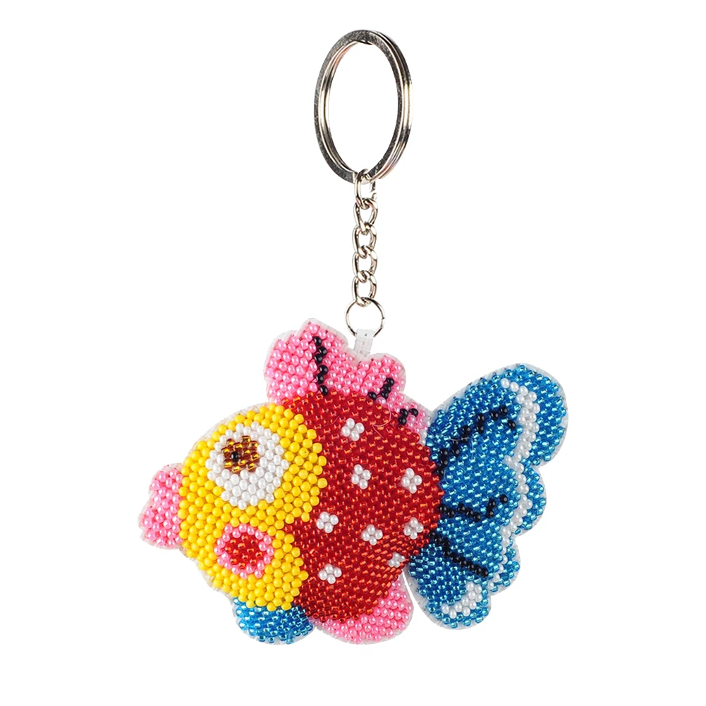 Diy beads embroidery toys for children Beads Cross Stitch Kit keychain homemade toy gift