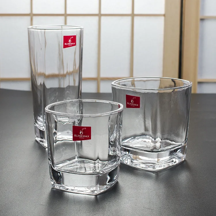 Creative Whiskey Glass Transparent Square Water Glass Bar Shot Glass Heat-Resistant