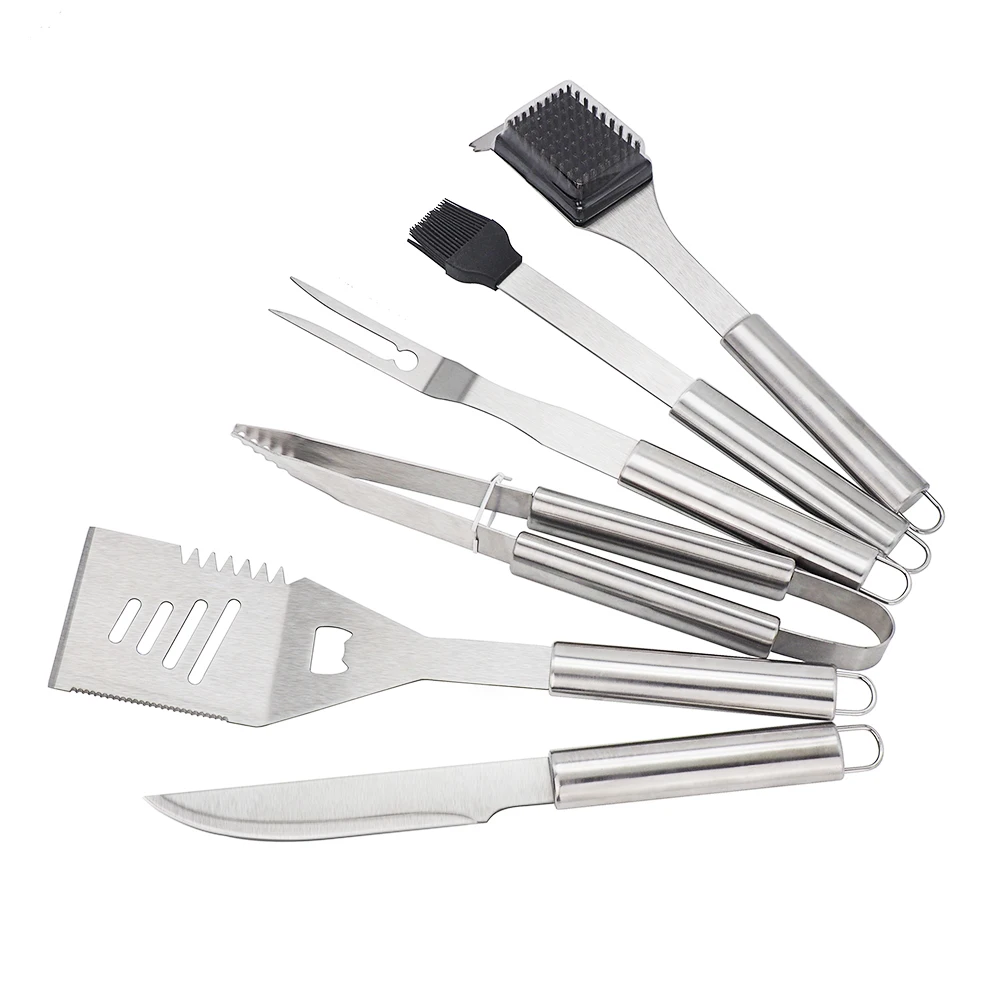 Grilling Kit for Smoker, Camping, Kitchen, Barbecue Utensil with Bbq Thermometer and Meat Injector in Bag Stainless Steel 25PCS