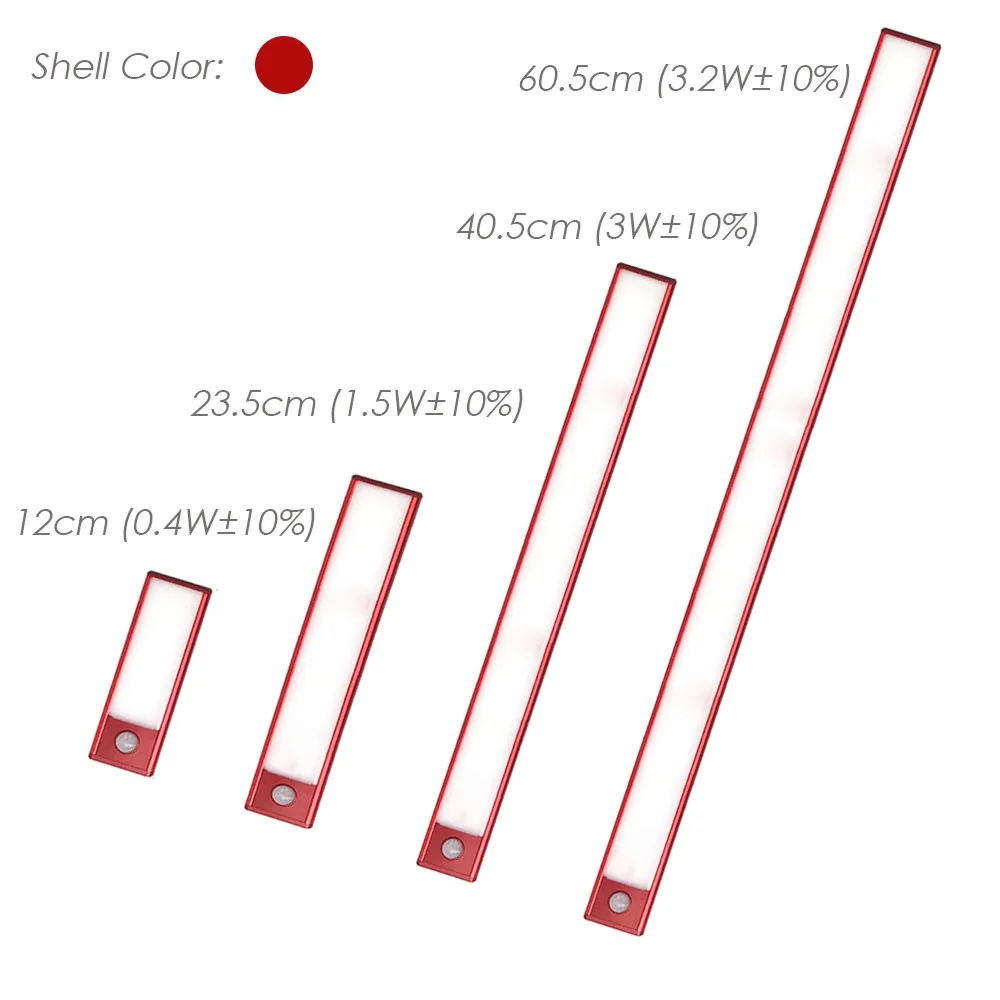 Motion Sensor Cabinet Light Under Counter Closet Lighting Wireless USB Rechargeable Battery Powered Kitchen Night Lights LED 5V
