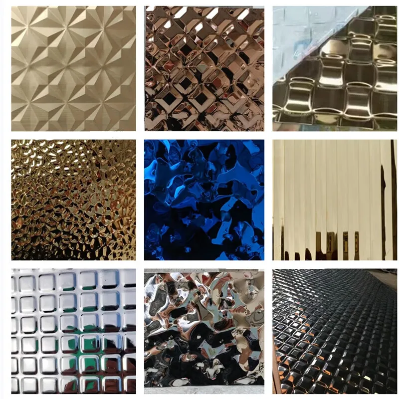 304 Metal Panel Stainless Steel Sheet Wall Ceiling Customized Pattern Wall Decorative Sheet