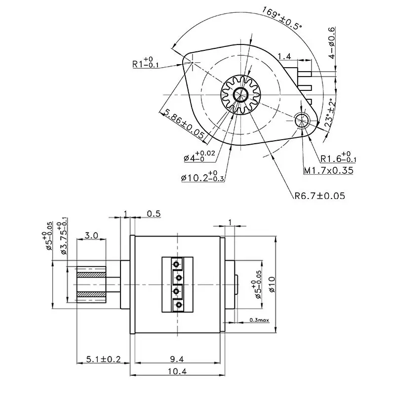 10BY25-001 2-фазный шаговый двигатель 5V PM 10 мм POS принтер микро