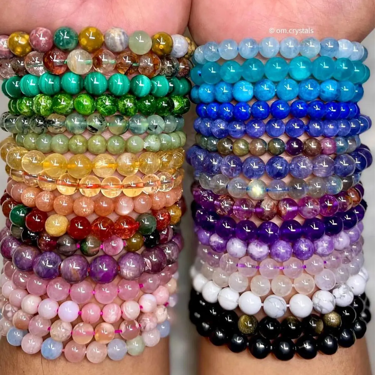 Custom 10mm   Healing Crystal Energy Colorful Bead Bracelet Natural Semi-precious Stretch Beads Bracelets amethyst bracelet