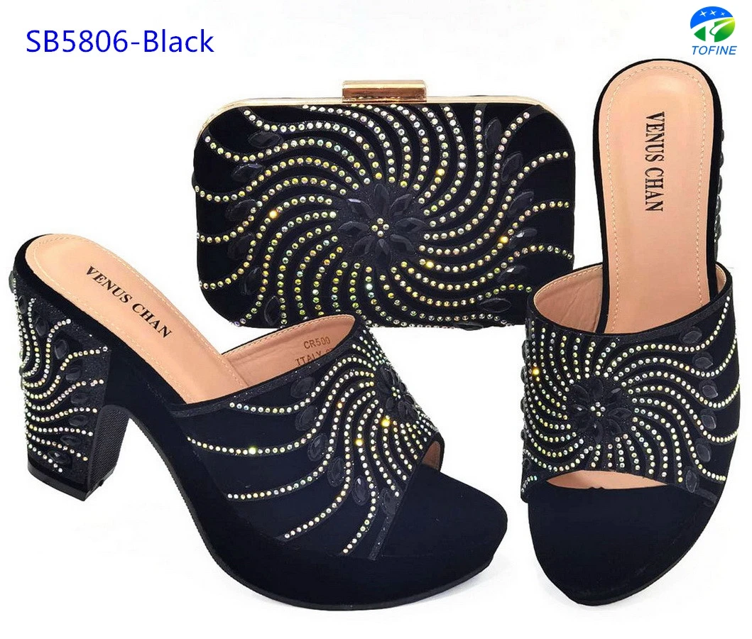 Vogue shoes bag set high hell shoes with fashion bag top quality party shoes bag for lady