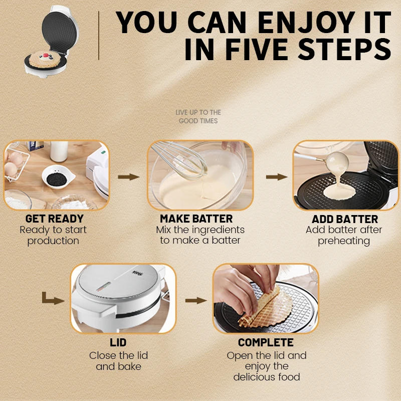 DSP Crepe And Pancake Maker Electric Griddle Nonstick 1000W Household Non-Stick Breakfast Machine