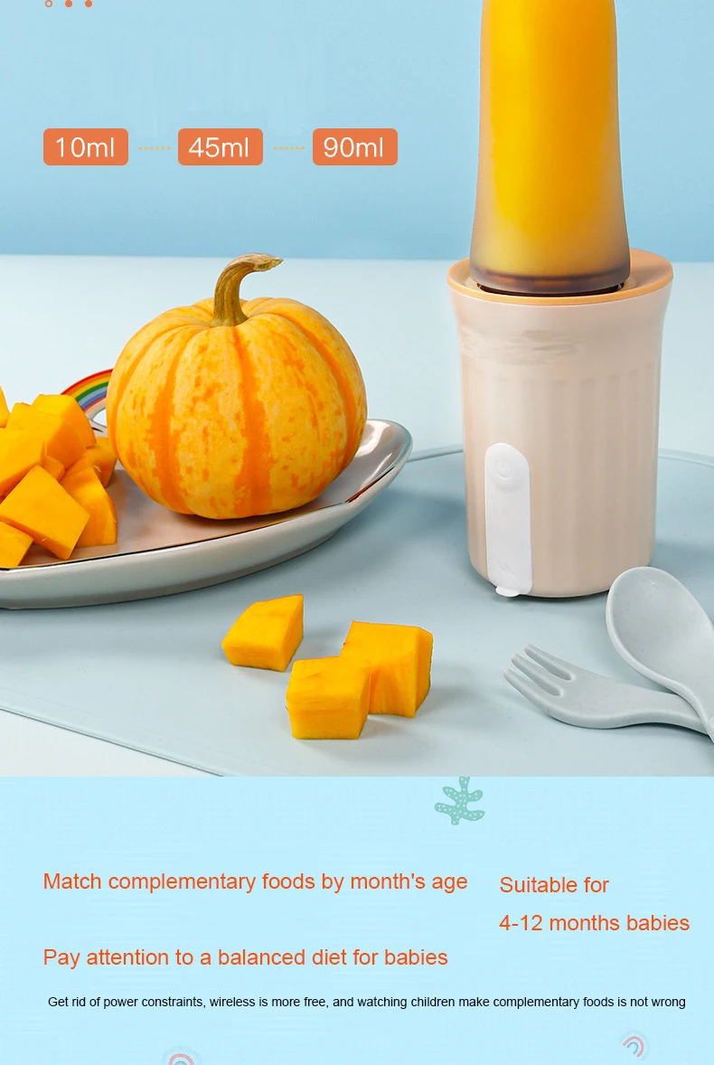 2023 New Innovative Baby Food Machine Wireless Machine for Baby Food Blender Processor Feeder Fresh Grind Baby Food Makersr