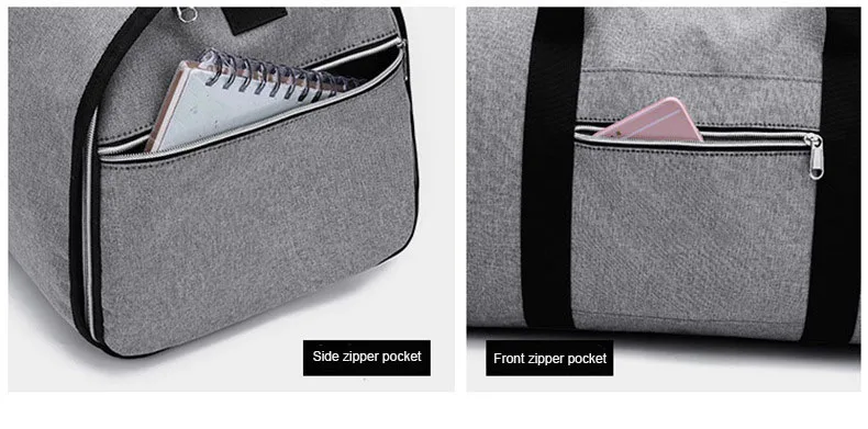 
grey 2 in1 garment duffle bag waterproof and dustproof business mens hanging travel suit bag 