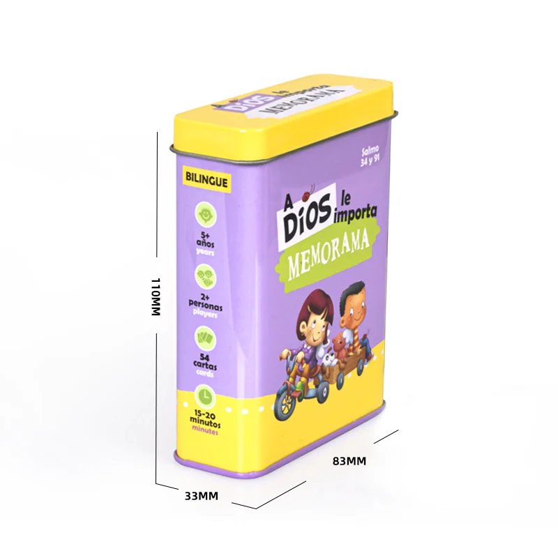 Factory Metal Packaging Custom Poker Cards Tin Box For Playing Cards With Children Small Rectangular Tin Can With Hinge Lids
