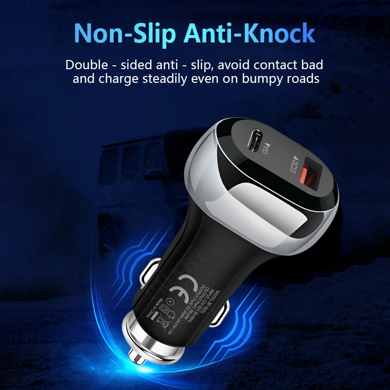 2021 New PD QC 3.0 Car Charger Fast Charging For iPhone 12 Pro XS Xiaomi 7 8 Samsung S10 Mobile Phones Dual USB Charger in Car
