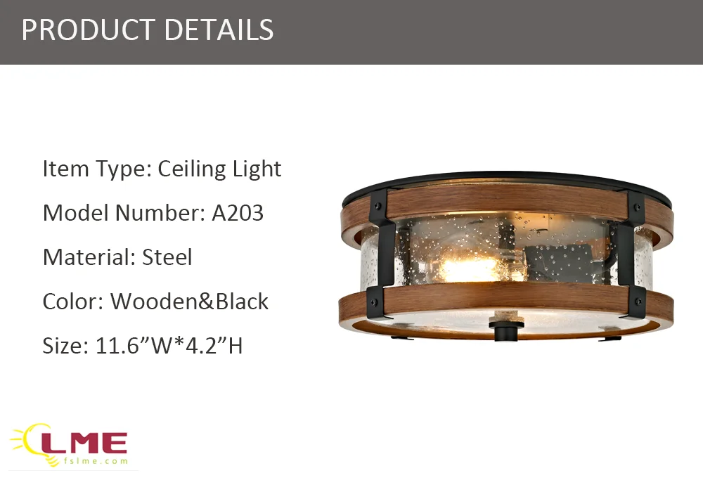 Drum Shape Wholesale Traditional Clear Seeded Glass Ceiling Light Lamp for Home