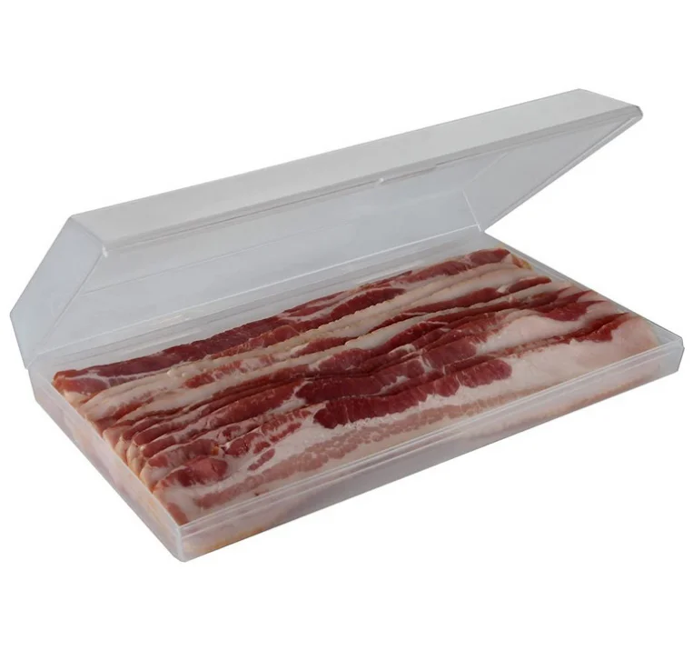 Deli Bacon Saver Plastic Bacon Container Kitchen Meat Saver Storage Container Meat Cold Cuts Cheese Cut Meat Saver Multifunction