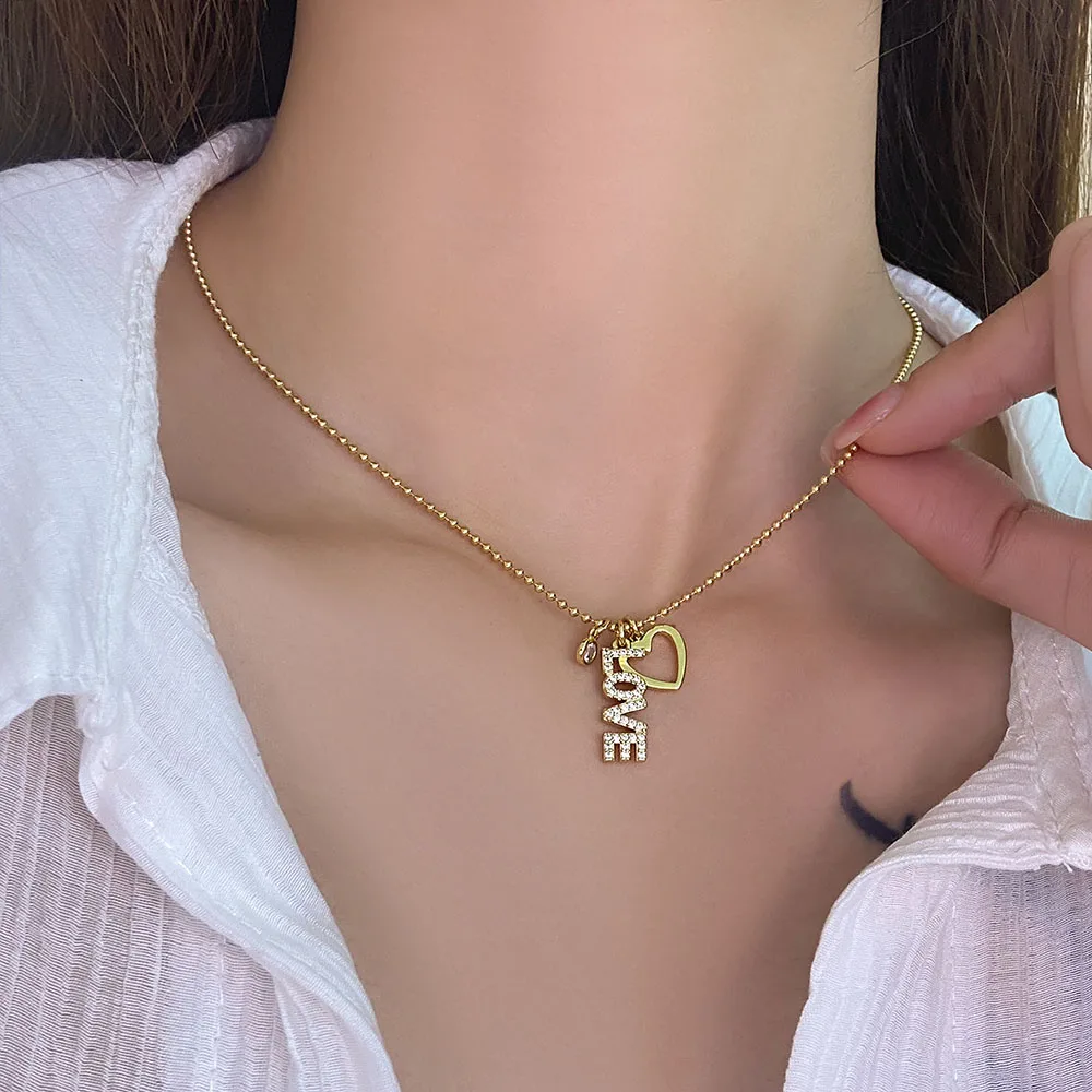 Foxi Hope Dream Love Faith Letter Charm Necklaces wholesale top sale customized gorgeous 925 sterling silver jewelry Bead Chain