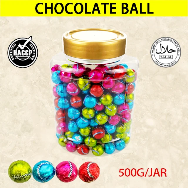 
Supply Colorful Packaging choco ball Shape Sweet Milk Chocolate Candy Halal Candies Low Price Wholesale 