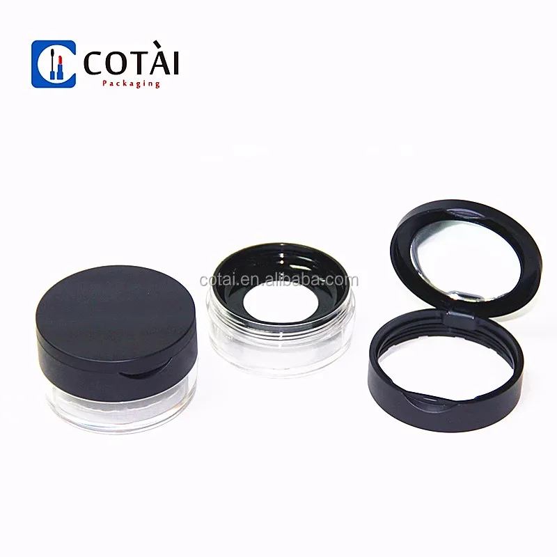 eautiful 3D Printing Empty Compact with Brush Diameter 67 Mirror Clear Round Plastic Packaging Loose Powder Case