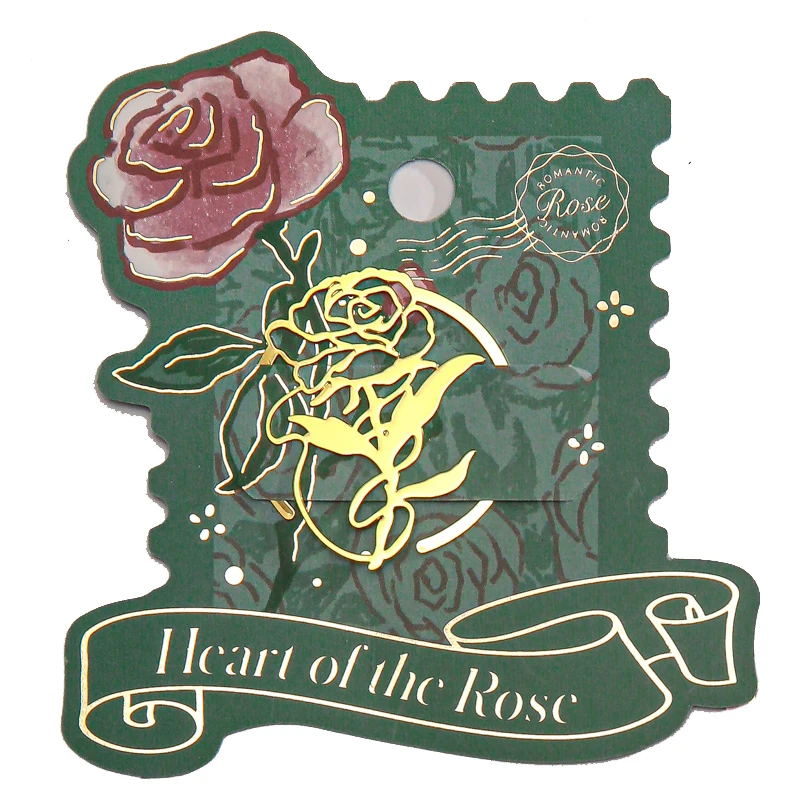 Mr. paper 1Pcs Vintage Rose Metal Openwork Bookmark Reading Book Mark Stationery School Office Supply Student Gifts