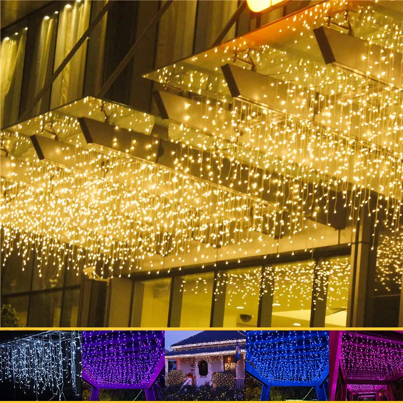 Outdoor waterproof rain LED Curtain Lights Holiday lights Christmas Garden Decorative lights