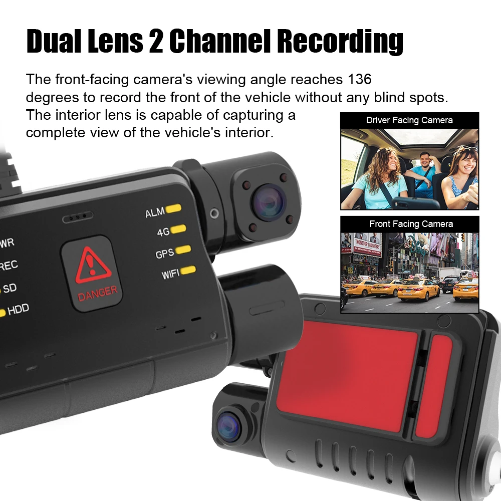 MCY Full Hd 1080P 4G Lte Wifi Gps Car Dvr Camera Dash cam Dual Camera 2 Channel dash camera for trucks