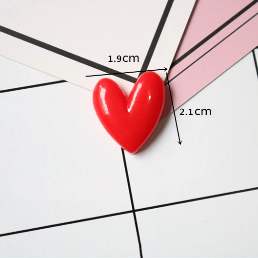 Mixed Resin Heart-Shaped Flatback Cabochon Kawaii Bead Fridge Magnet Scrapbook Diy Accessories Buttons Heart Crafts