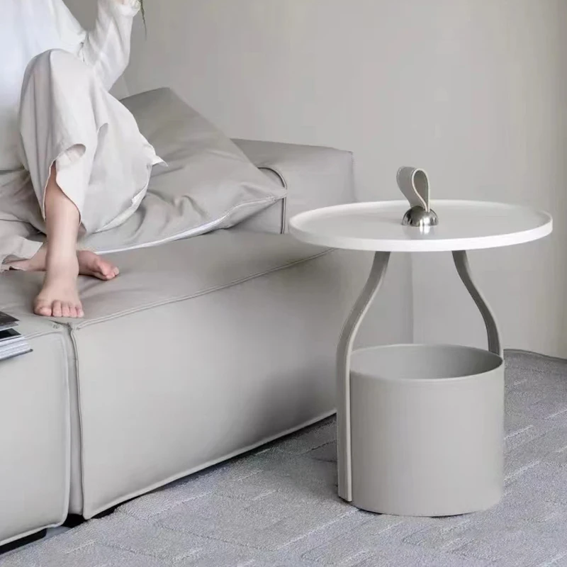 British designer black living room coffee side table lamp table storage made with saddle leather coffee table creative