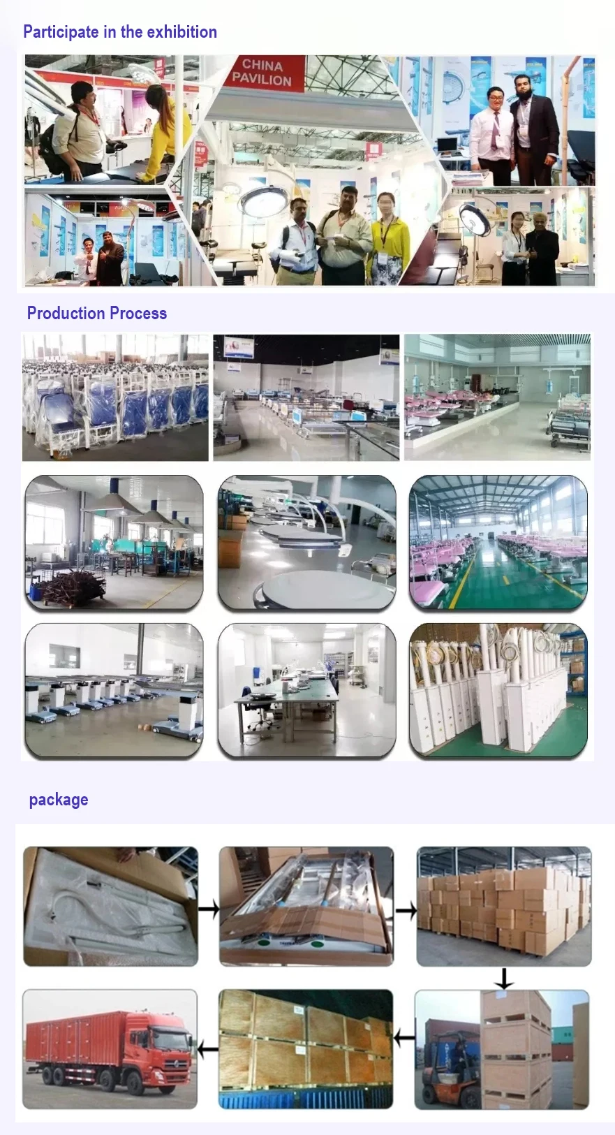 Medical equipment 5 functions electric ICU bed 4 motor medical bed