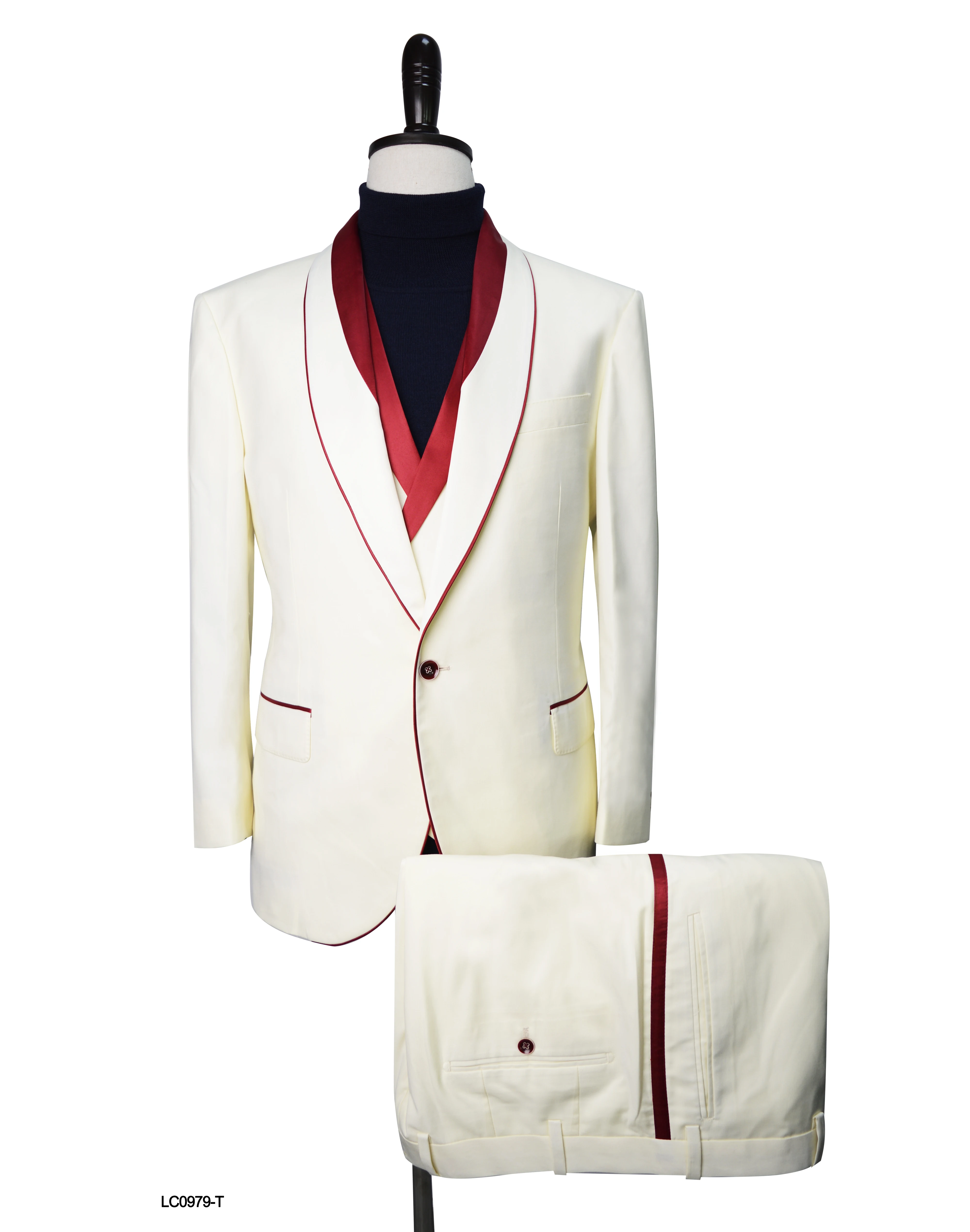2022 Fashion  3 Pieces Set White Wedding Groom man Suits Quality Jacquard Banquet Tuxedo Men suit