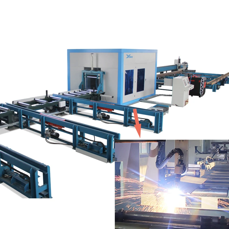 China best Automatic H beam cnc plasma cutting machine for I beam/Angle iron/Bulb flat