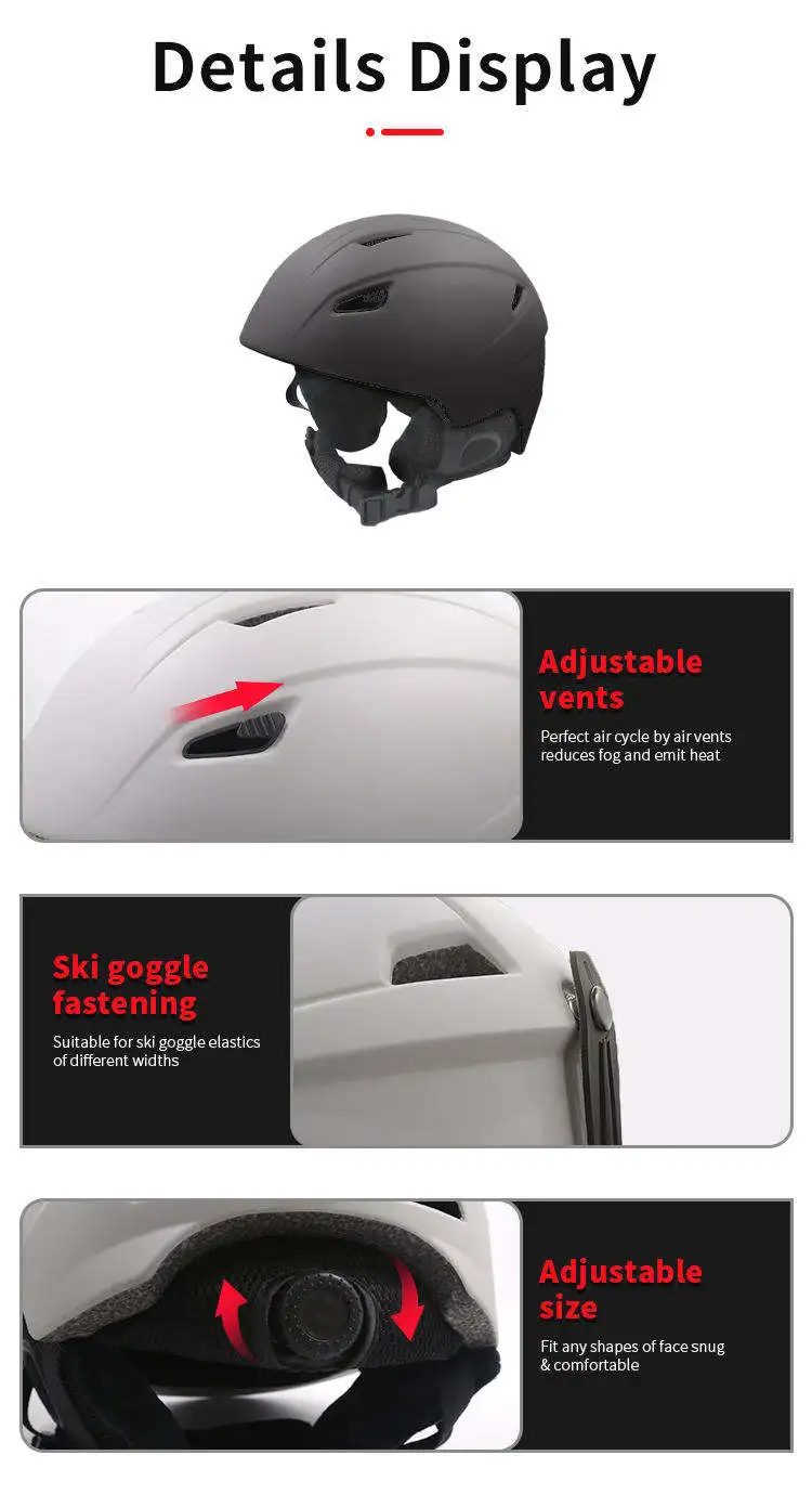 Jiepolly Custom Ski Helmet Adults With Goggles Winter Sports Designed Mountain Bike Breathable Abs Skiing Snow