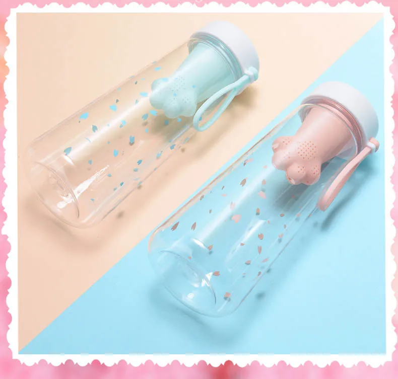 New design plastic bottle with silicone tea compartment strainer infuser reusable cup clear custom bpa free sport water bottle