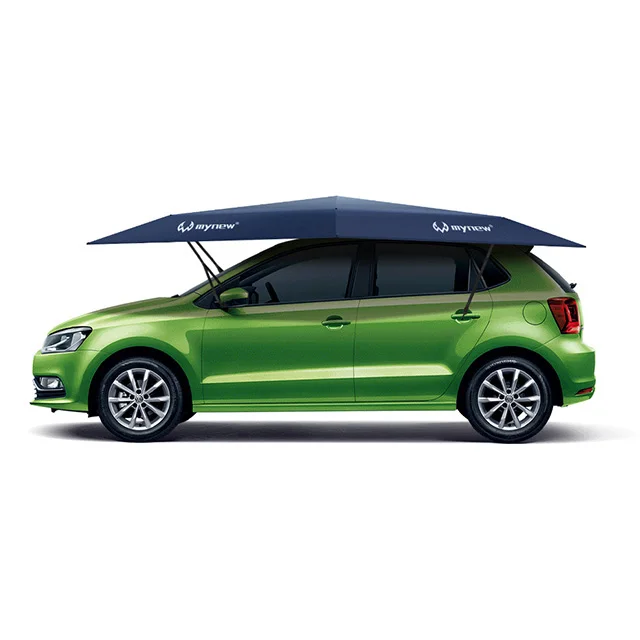 New design popular selling UV proof oxford cloth automatic car umbrella shade cover for outdoor sunscreen and car protection
