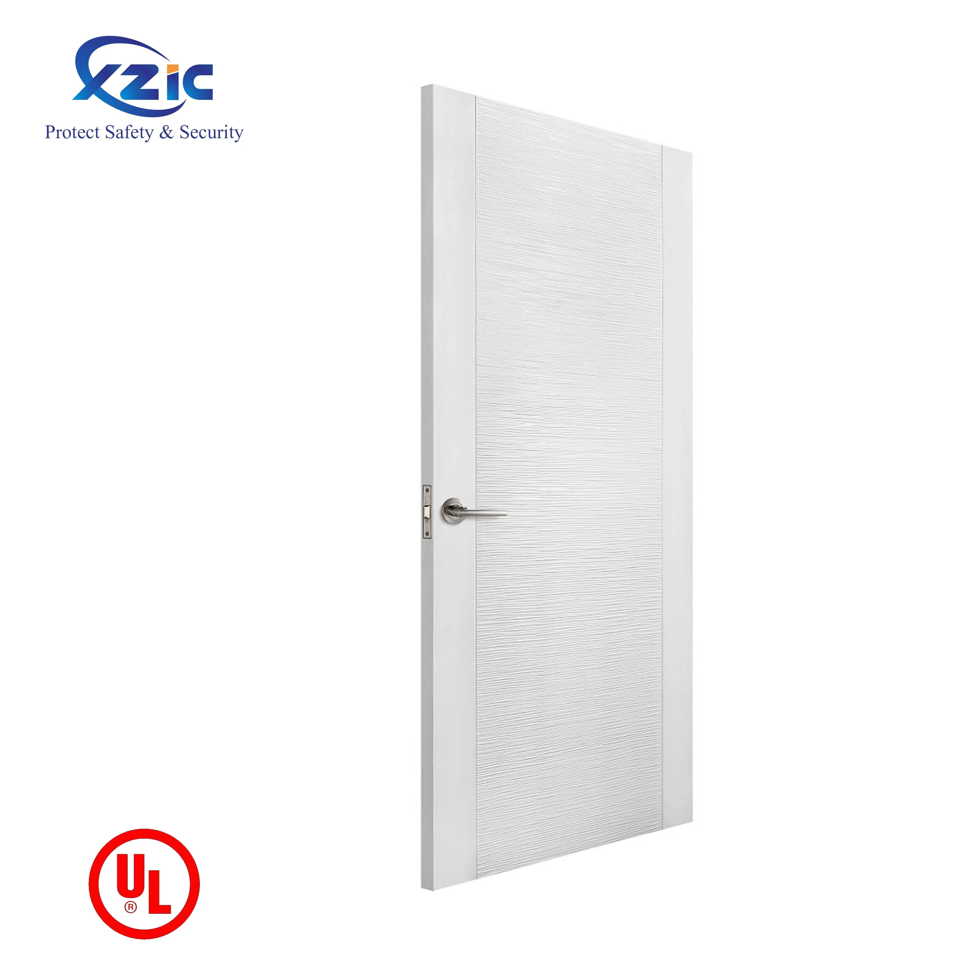 Soundproof solid wooden hotel door UL listed 90 mins fire rated interior  apartment fire proof doors