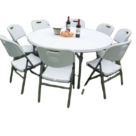 5ft plastic folding round table for six to eight people from Chinese