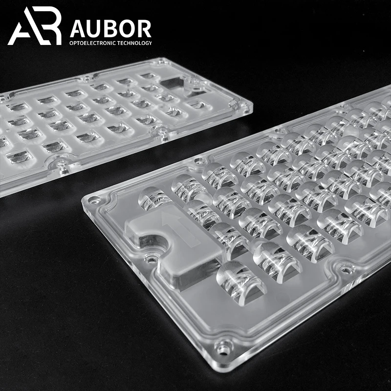 520*116MM Series Led Module Lens Array Single Bias 50 Degree Polarized Transparent Clear PC-UV Raw Material Street Light Lens