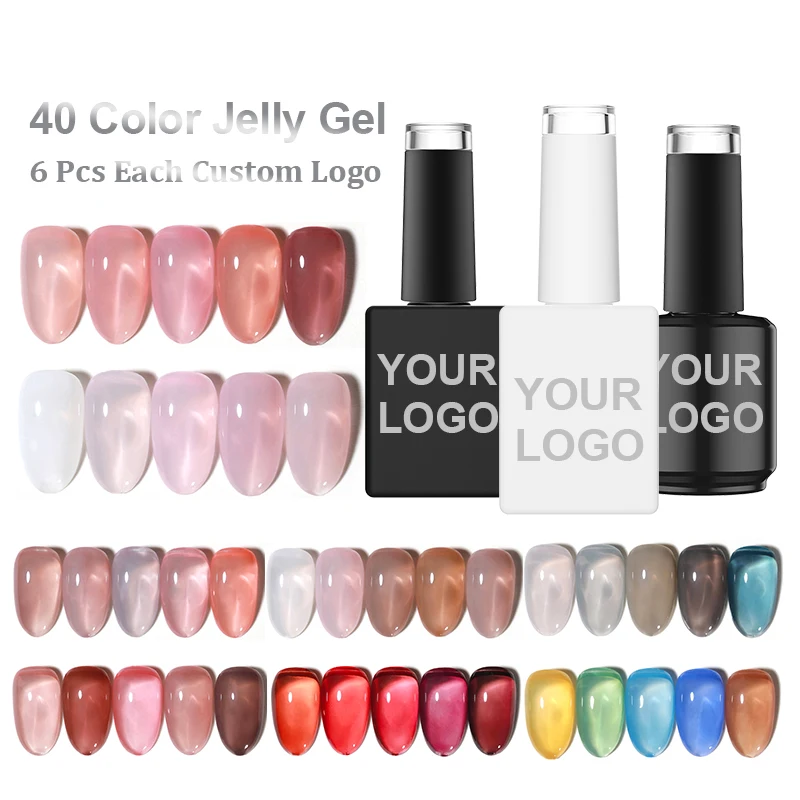 Vendeeni Summer Collection Translucent Non Toxic Clear Jelly Nail Suppliers Gel Polish Private Label