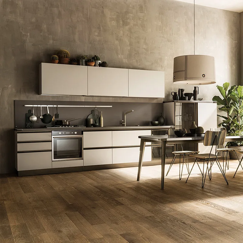 Hot Sale Modern Design Ready Customized Wall Floor Stand Quartz Sintered Stone Countertop Sink Base Plywood Kitchen Cabinet