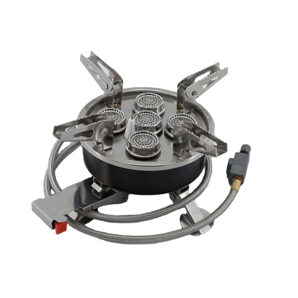 Portable Picnic Camping Stove Windproof Gas Cooking Burner with Piezo Ignition &Collapsible Stove Burner for Outdoor Backpacking