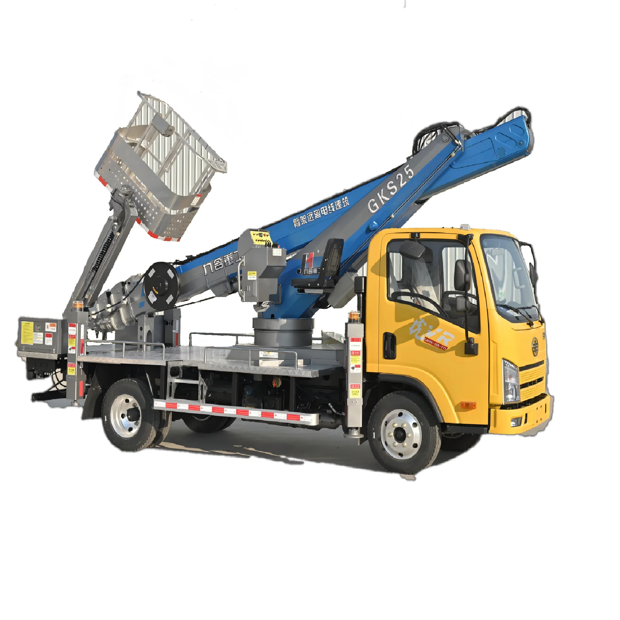 JIUHE Flying Arm Remote Control Platform For Transporting Personnel For Exterior Wall Construction 25m Aerial Lift Truck