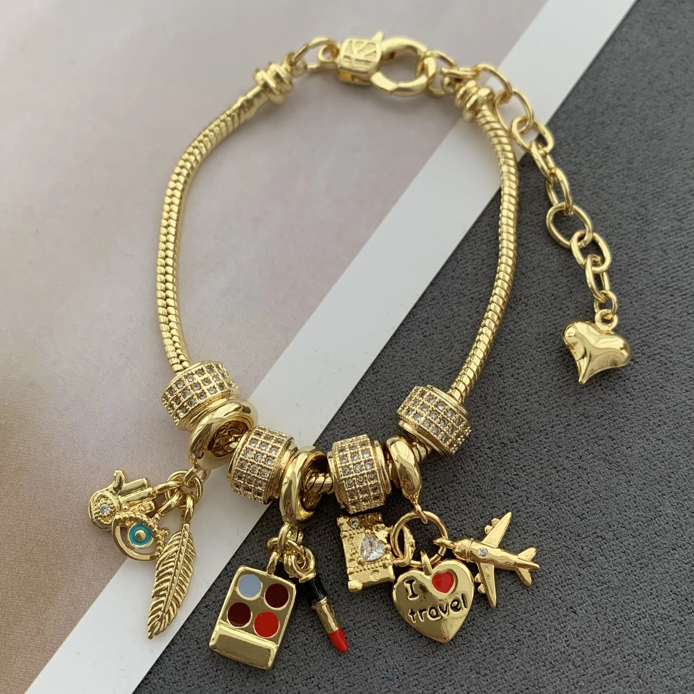 BD-L3924 Fantastic multi charm bracelets for men metal string bracelets diy charms fashion jewelry bracelets