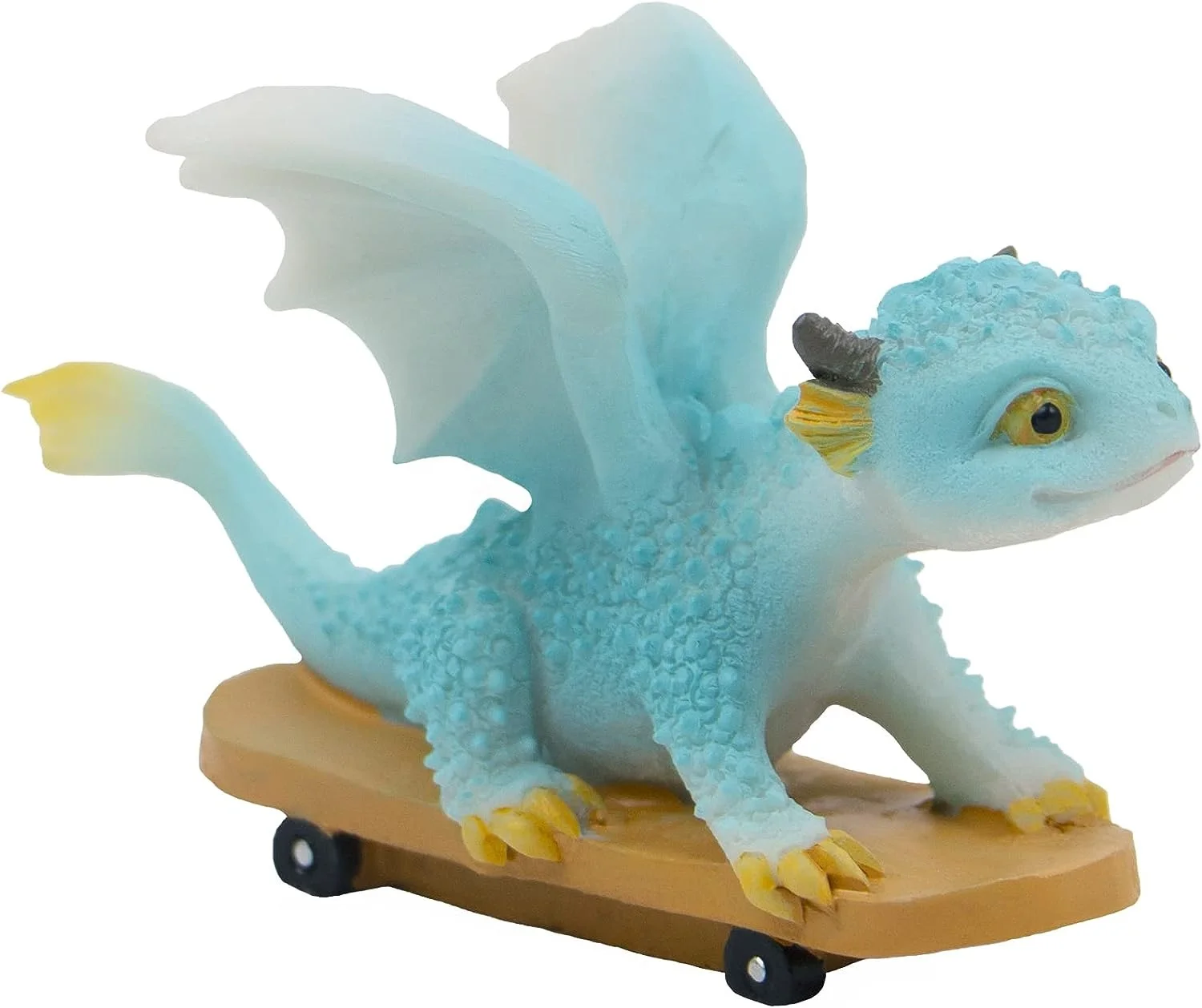 Z13753A Creative Gift Articles Ornaments Naughty Cartoon Blue Color Dragon Skateboarding Resin statue  Figurine  Desktop Decor