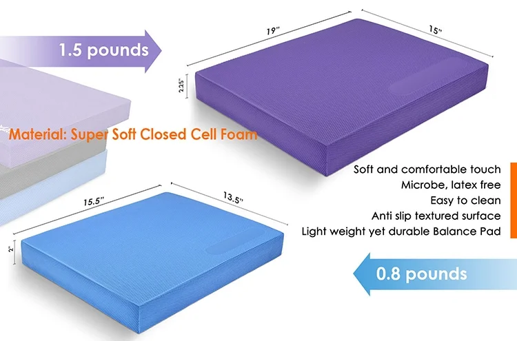 Eco friendly high quality gym exercise soft tpe foam material yoga balance pad