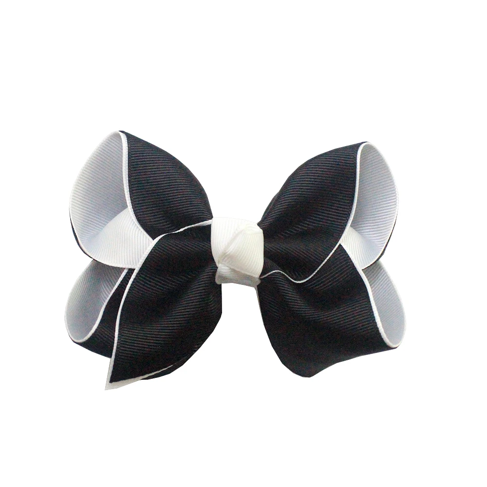 Large Solid Color Hair Bows Black White And Grey Hair Accessories