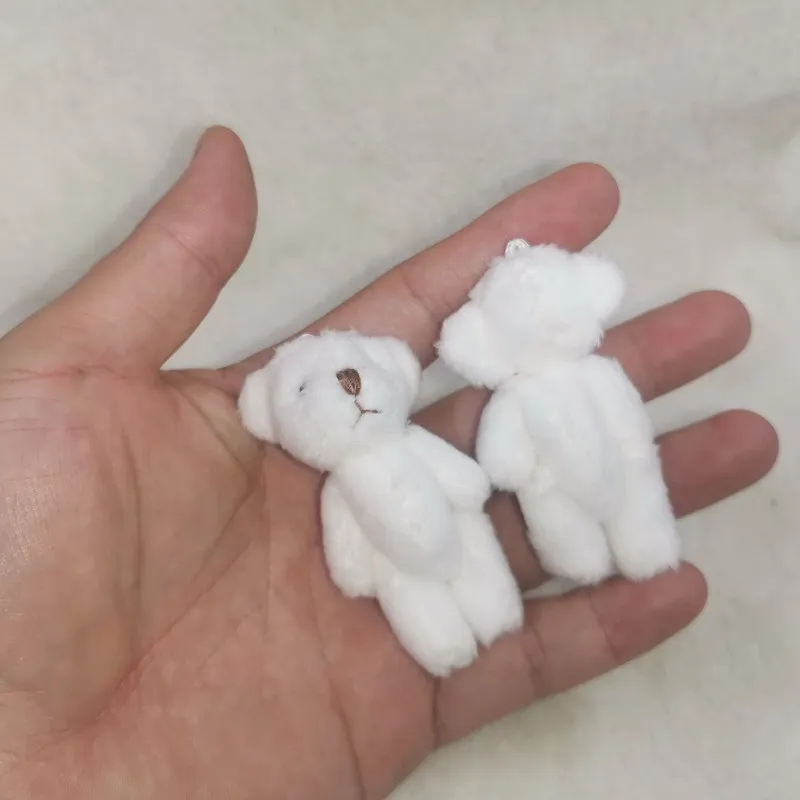 Wholesale 4.5cm 6cm Stuffed Plush Pendant Doll Hands Feet Movable Diy Handmade Material Toy Mini Joint Teddy Bear Keychain