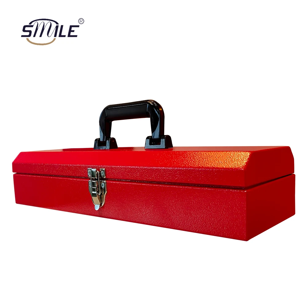 SMILE Export Quality High Strength Durable Rectangular Red Metal Garden Tool Storage Box for Truck Train Tractors