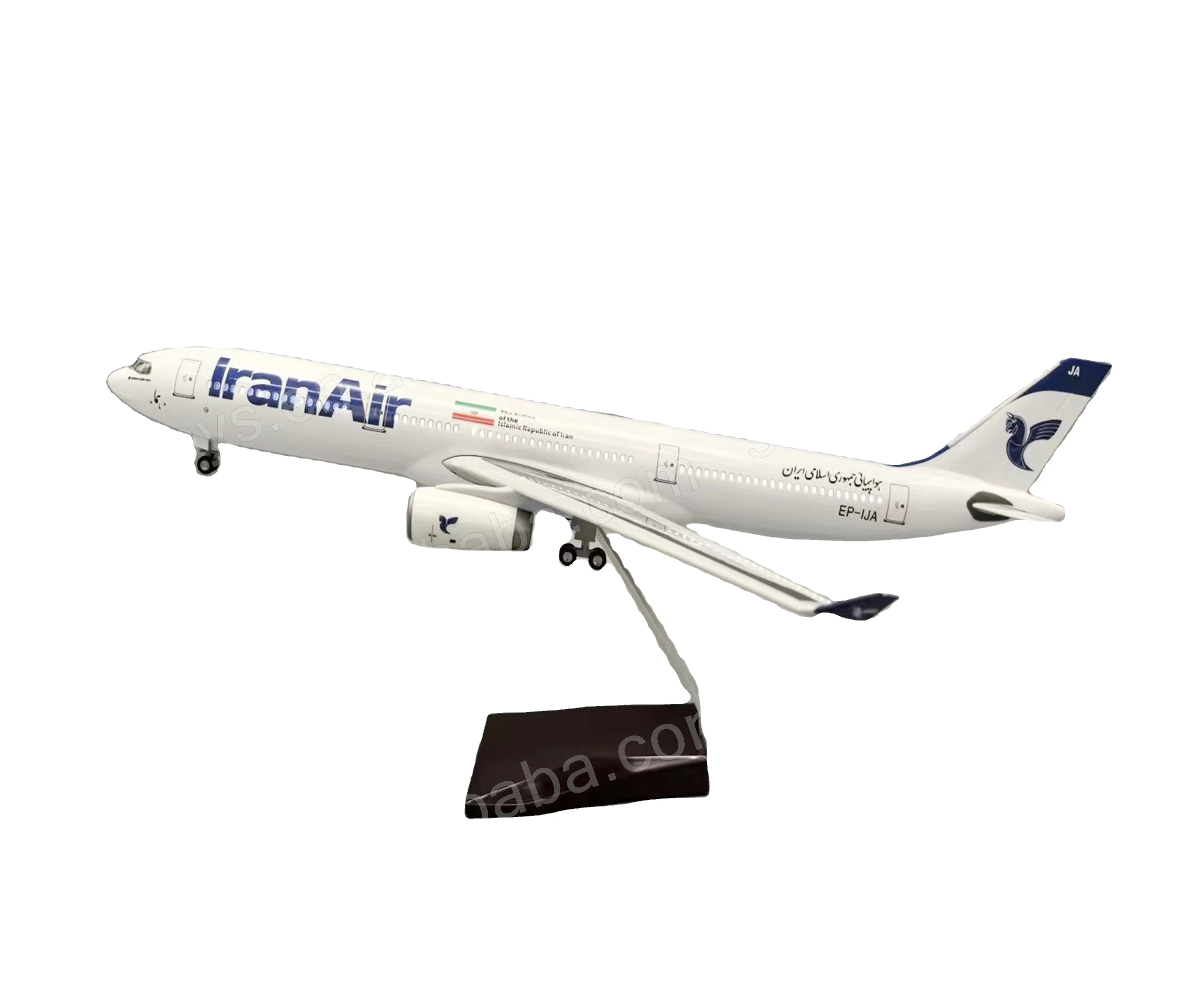 47CM A330-200 airplane model Scale 1:125 Resin IranAir with wheels without LED lights aircraft for customizable